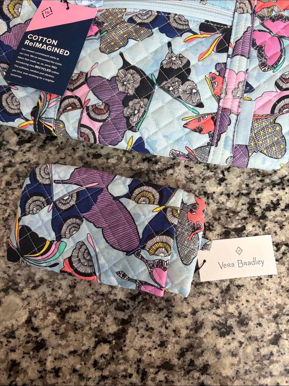 NWT Vera Bradley tote & matching pouch - Picture 6 of 6